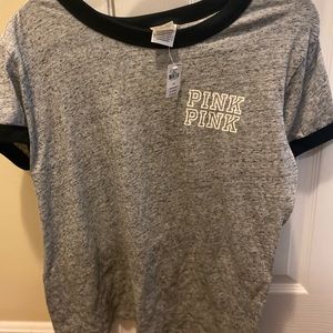 Pink Victoria Secret grey T-shirt